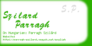 szilard parragh business card
